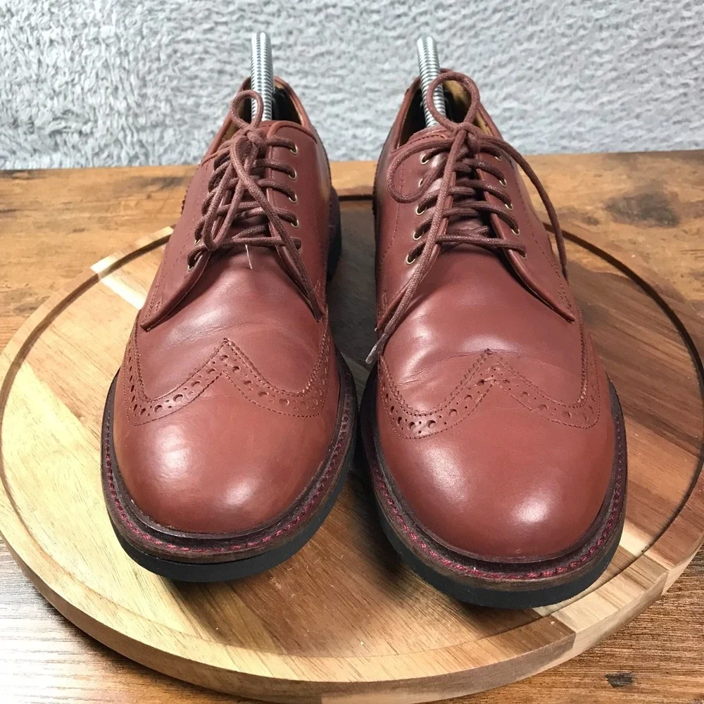 Cole Haan Wingtip Oxford‎ Mens 8.5M Brogue Brown Leather Derby Dress Shoes